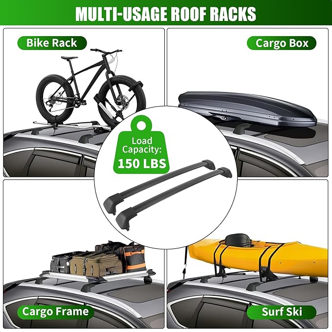 Roof Rack Cross Bars for Honda CRV 2012 2013 2014 2015 2016, 150lbs Capacity Aluminum Roof Racks Rooftop Luggage Rack Cargo Carrier Cargo Bars for Canoe Bike Kayak Snowboard Skiboard