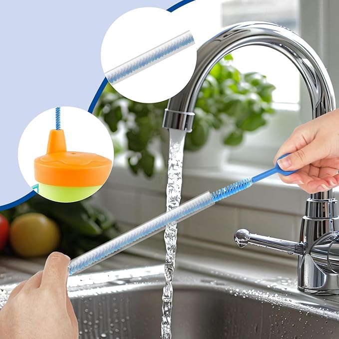 4pcs Straw Cleaner Brushes for Stanley, 12.4in Extra Long Full Bristles Replacement Coverage Reusable Straw Brush Cleaning Accessories for Water Bottles Glass Pipe Sippy Cup(0.31in+0.39in+0.47in)