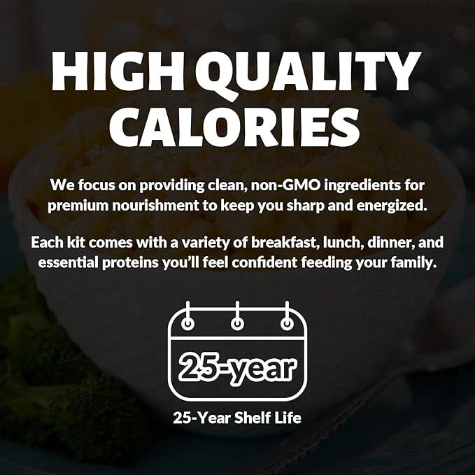 Valley Food Storage Long Term Food Supply Kit | 2 Bucket Emergency Survival Food | 75g+ Daily Protein, 1,800+ Calories Per Day | 25 Year Shelf Life Prepper Food for Camping & Disaster Preparedness