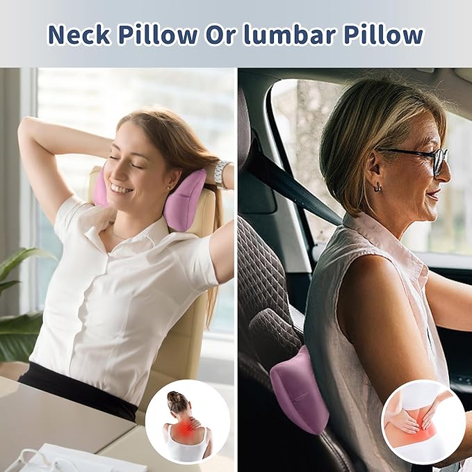 Pro Goleem Small Pillow 11"x7"x2.5" for Camping and Traveling with Name Tag Mini Tiny Pillow for Toddler Sleeping and Chair Car Air Nap Neck Lumbar Knee Rest Pillows, Pink