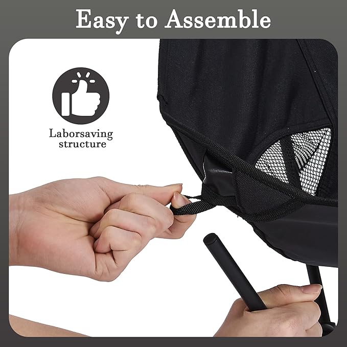 Ultralight Camping Chair,Compact Folding Chair with Anti-Sinking Large Feet and Storage Bag,Lightweight Backpack Chair for Naturehike,Travel,Beach,Hiking
