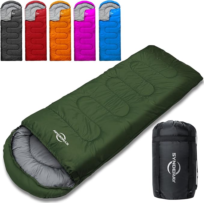 Sleeping Bags for Adults Cold Weather & Warm - Backpacking Camping Sleeping Bag for Kids 10-12, Girls, Boys - Lightweight Compact with Compression Sack