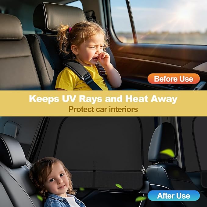 XCBYT F150 Window Sunshades for 2020-2024, Dual Layer Car Window Covers with Breathable Mesh & Blackout Cloth, 99% UV Protection Privacy Curtains for Car Camping, Sleeping & Rest (4 PCS)