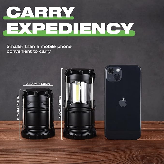 KPKJOO Lantern Collapsible Camping Light, Battery Operated Lanterns LED Super Bright for Power Outages Indoor Emergency Outdoor Camping Hiking Kit (6, COB)