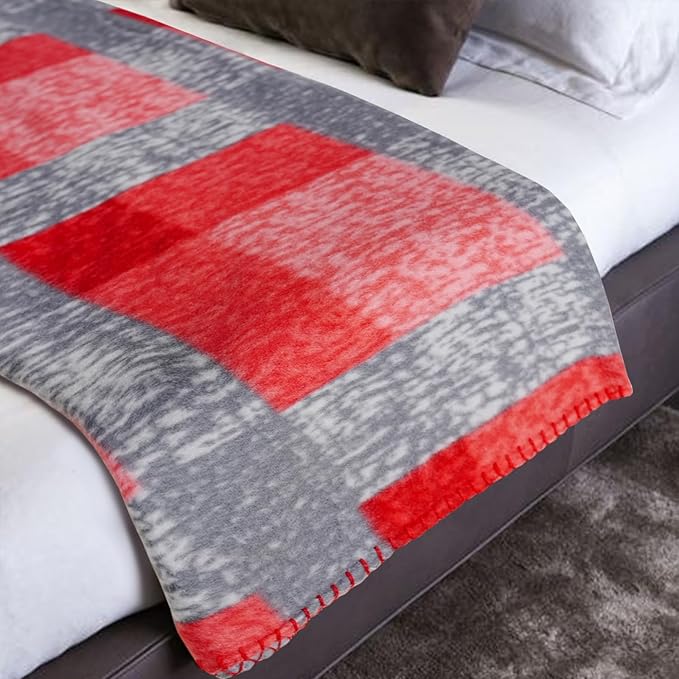 ZYFZCYBL Fleece Throw Blankets for Couch Bulk Lightweight Warm Soft Cozy Blanket 6 Pack Bulk Fleece Blanket Solid for Bed Couch Office Gifts Outdoor 50 x 60 inch （Red and Grey）