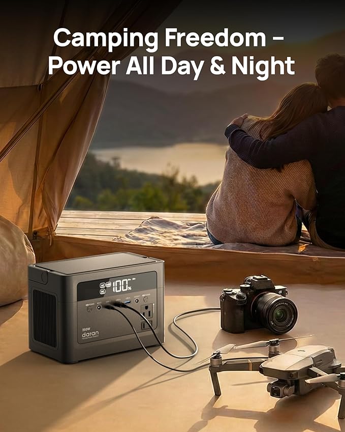 2026 Portable Power Station 350W, 288Wh LiFePO4 Battery Backup, Power Bank with AC Outlet 110V/ 700W Surge, Solar Generator Fast Charging for Camping Essentials, Hurricane Emergency, Home, Road Trips