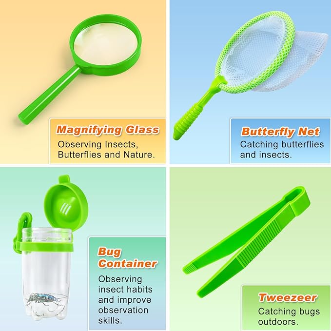YOPINSAND Kids Explorer Kit & Bug Catcher Kit, Kids Camping Gear for Kids, Outdoor Exploration Set with Vest & Hat, Ideal Outdoor Camping Adventure Toys for Ages 3 4 5 6 7 8 Boys Girls