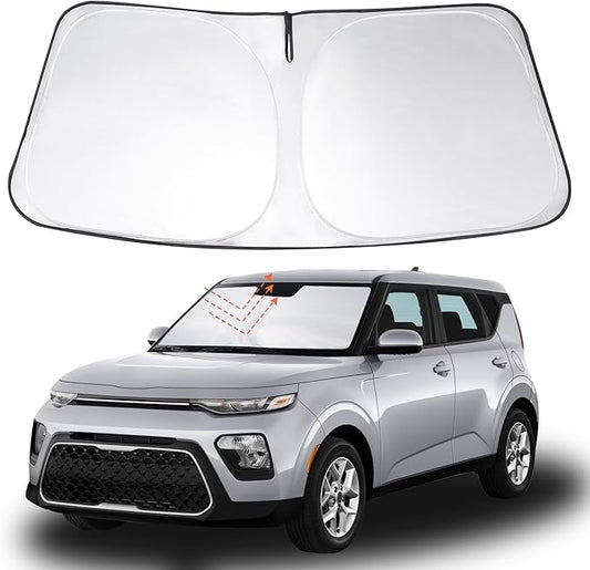 Windshield Sun Shade Custom Fit 2020 2021 2022 2023 2024 2025 2026 Kia Soul Accessories Foldable Sunshade Sun Blocker Front Window Shades Covers Keep Car Cooler