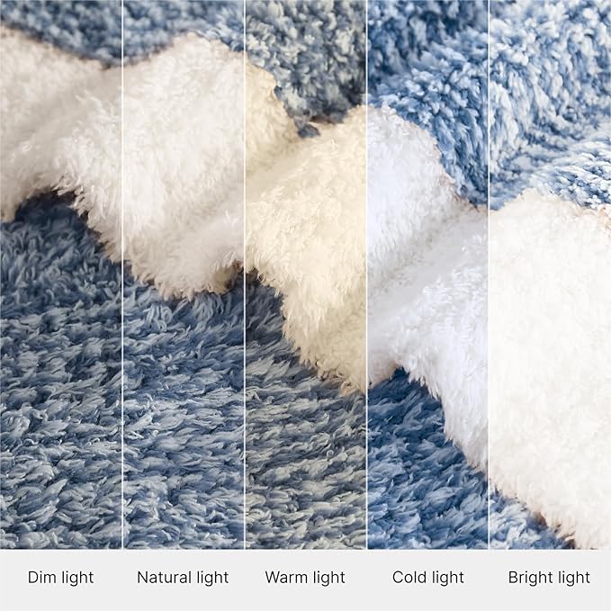 WRENSONGE Throw Blanket Cationic Dyeing Blue Soft Cozy Fluffy Warm Hand Made Throw Blankets for Couch, Sofa, Chair, Bed, Camping, Picnic, Travel Lightweight Bed Blanket - 50"*70"