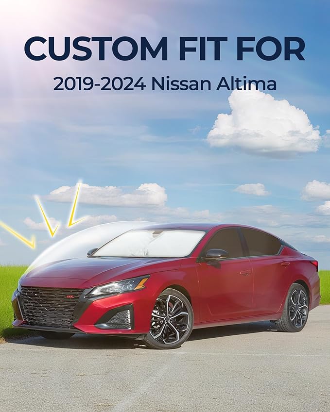 for Nissan Altima 2019-2024 Car Window Shades, 6pcs Privacy Sun Shade Set for Front Windshield Side and Rear Windows, Full Window Covers Keeps Vehicle Cool for Camping Napping