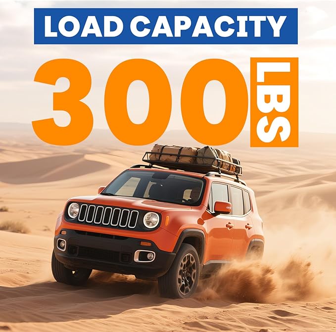 300LBS Roof Rack Cross Bars Compatible with Jeep Renegade 2015-2024, Heavy-Duty Aluminum Locable Crossbars Roof Rails Rooftop Cargo Basket Carrier Bag Luggage Canoe Kayak Bike
