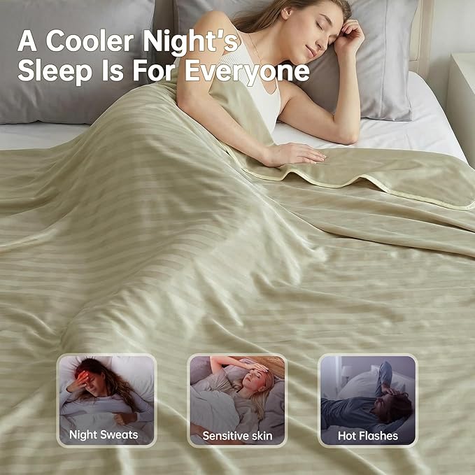 Guohaoi Cooling Throw Blanket for Hot Sleepers,Arc-Chill Q-Max >0.5 Cool Fiber,100% Oeko-Tex Certified Lightweight Summer Cool Blanket for Travel/Outdoor Ultra Cold Breathable,50''x70''