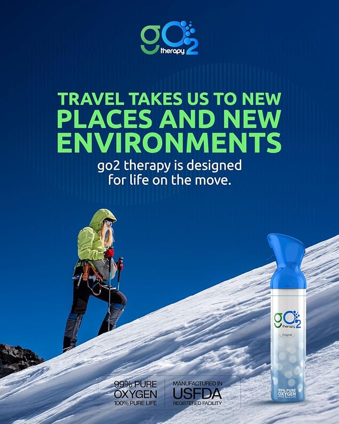Up to 450 Inhalations, 12L | Portable Oxygen Canister – Single Mouth & Nose Mask – Supplemental Oxygen for Sports, Travel, Altitude & Fitness Activities