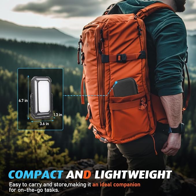 LED Camping Lantern, 10000mAh Camping Lights Rechargeable, High Lumens, LCD Digital Display, 12 Light Modes, Waterproof Tent Lights, Waterproof Box, Portable Flashlight for Power Outages, Emergency