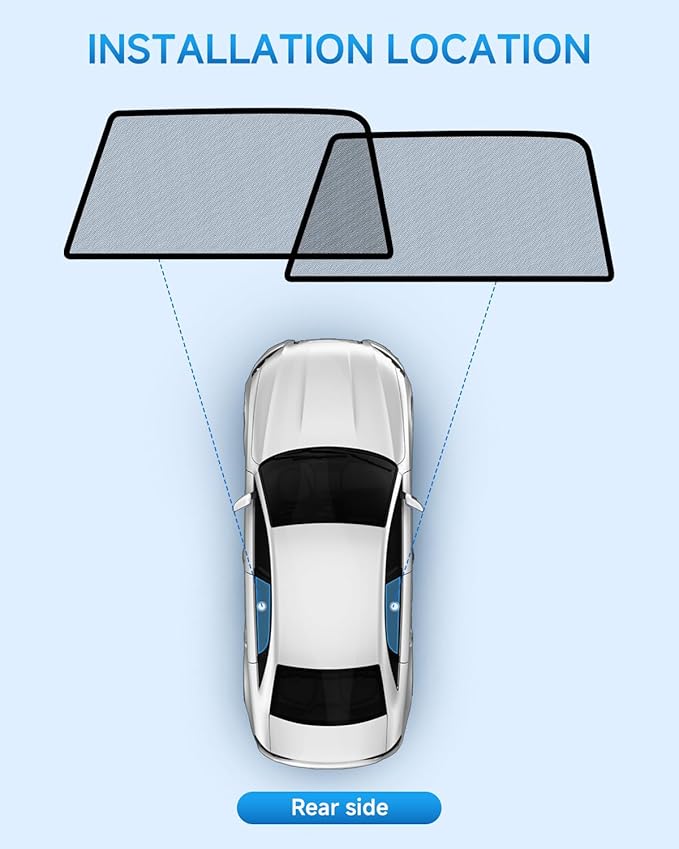 Car Window Shades for Ford F-150 (2021–2025), 2-Pack Rear Window Sun Shades for Baby – Breathable Mesh, UV & Heat Blocker, Privacy Protection for Camping, Travel, Sleep & Nursing