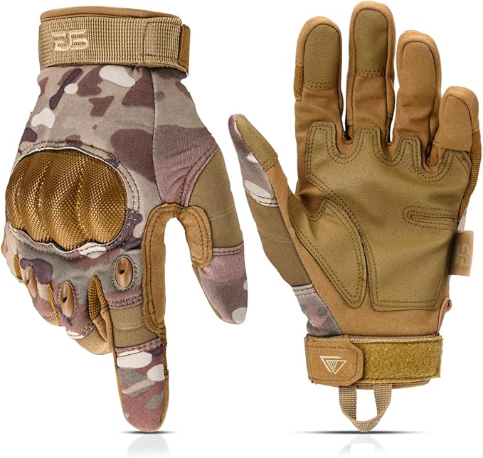 Glove Station Tactical Gloves for Men – Touchscreen Utility Gear with Hard Knuckle Protection Used in Motorcycle, Airsoft, Combat, Police, Shooting & Outdoor Work Multicam X-Large