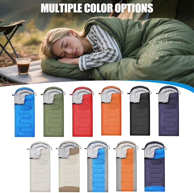 OBTANIM Sleeping Bags Portable Waterproof Camping Sleeping Bag for Adults Kids 4 Seasons Cold Weather or Warm Backpacking Hiking Travel Indoor Outdoor Use