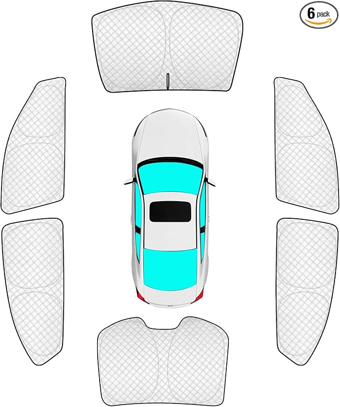 KMF 6pcs Thicken Sun Shades for Honda Accord 2013-2017 Accessories, Car Window Covers Sunshade for Windshield Side Rear, UV Block and Protecting Privacy Blackout for Car Camping Outdoor