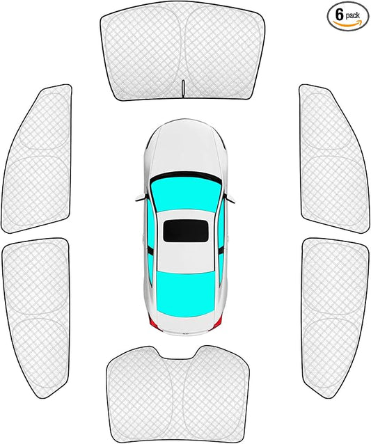 KMF 6pcs Thicken Sun Shades for Honda Accord 2013-2017 Accessories, Car Window Covers Sunshade for Windshield Side Rear, UV Block and Protecting Privacy Blackout for Car Camping Outdoor
