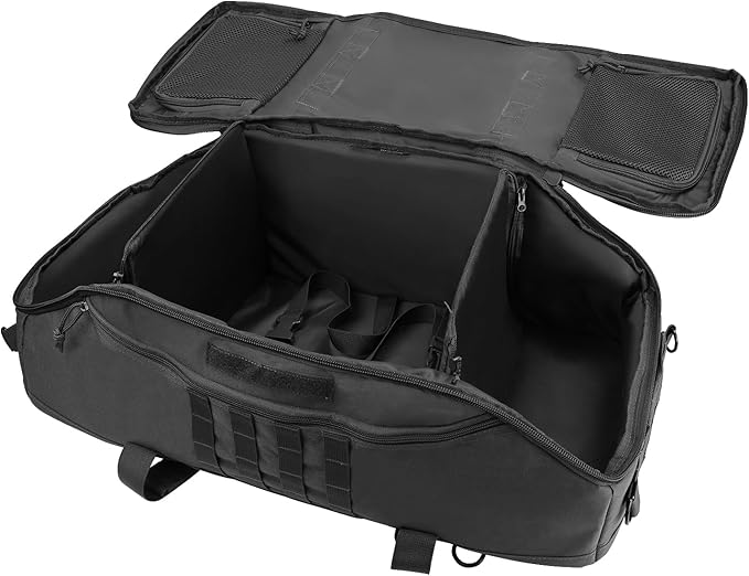 Hannibal Tactical 55L Large Duffle Bag, 3-in-1 Tactical Backpack MOLLE Pack for Sports, Gym, Outdoor, Black