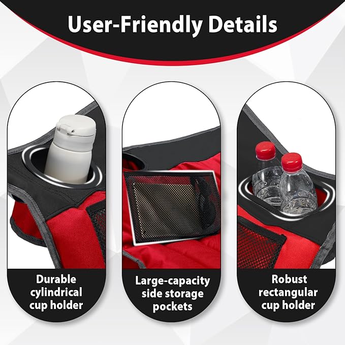 Youtanic Oversized Camping Chair, Portable Folding Camping Chairs with Side Pocket, Cup Holder and Carry Bag, Heavy Duty Outdoor Camping Chairs for Adults, Fishing, Sports, Trip, up to 400lbs, Style 5