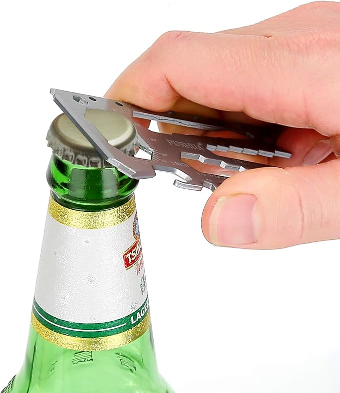 FURHUA 2 Pack Multitool Credit Card Sized Pocket Tool, 42-in-1 Wallet Multi Tool Card,thicker and harder, Gifts for Dad, Husband, Men - Bottle Opener, Cord Cutter, Screwdriver, Ruler, Scraper etc