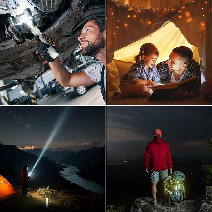 Folding Rechargeable Camping Light with Stand,Allspark Waterproof Hanging LED Camping Lantern,Magnetic Dimmable Portable Tent Lights with Detachable Tripod for Outdoor,Power Outage,Hurricane,Hiking