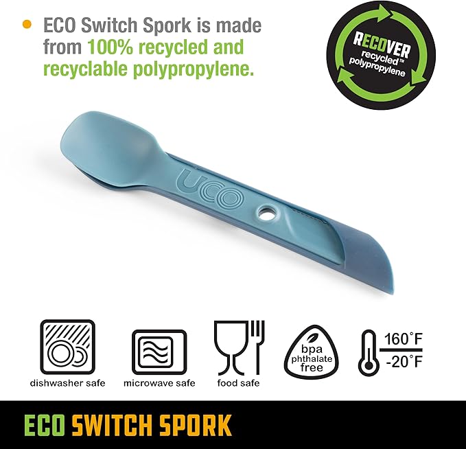 UCO Recycled ECO Switch Spork 2-Piece Integrated Camping Utensil Set