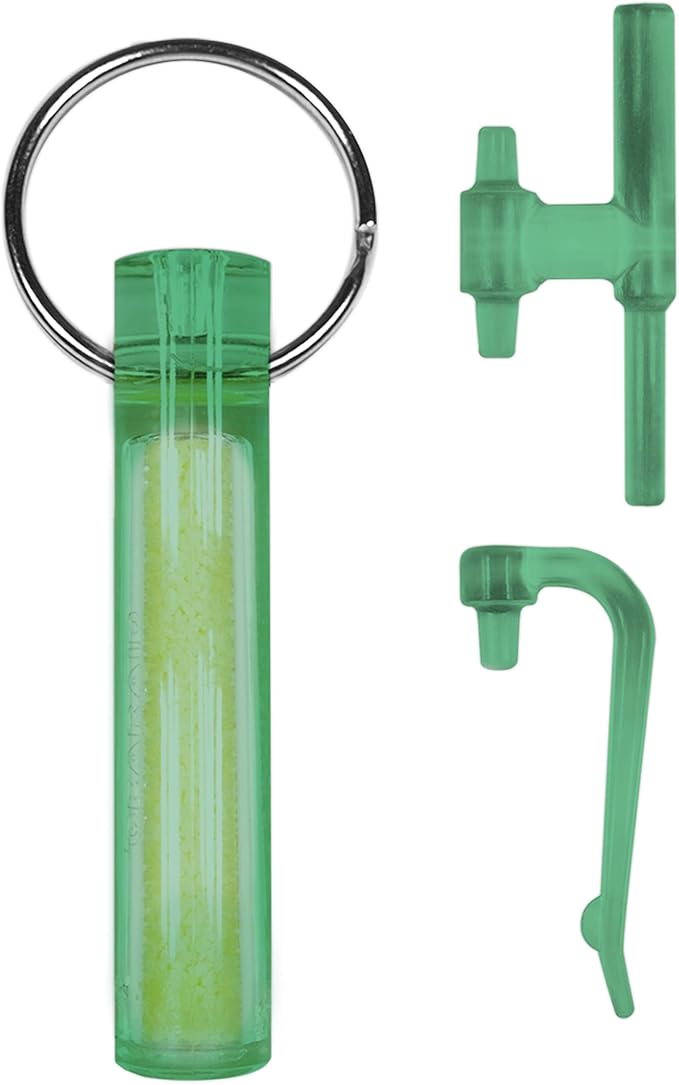 GEAR AID Ni Glo 2” UV Rechargeable Glowing Keychain – Multi-Purpose Glow-in-the-Dark Accessory for Camping