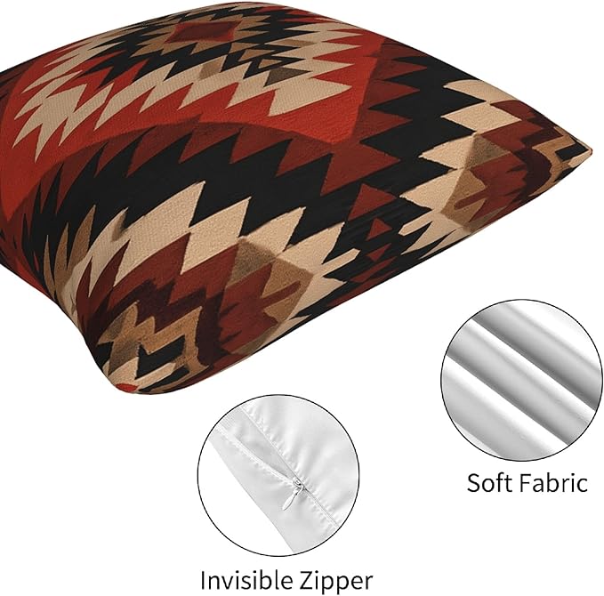 Aztec Throw Pillow Covers 18 X 18 Inch Set of 4 Decorative Cushion Cover Home Decor for Sofa Chair Couch Bedroom Living Room