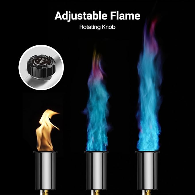 ThermoMaven Propane Torch with One-Touch Max Fire, Cooking Blow Torch Gun with a Safety Lock, Charcoal Lighter, Flame Thrower, Kitchen Food Torch Head for Grill, Sous Vide, BBQ (Tank Not Included)