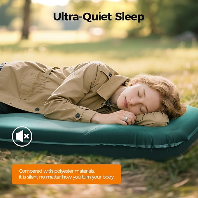 OGERY Self Inflating Sleeping Pad with Electric Pump, 3.15" Ultra-Thick Memory Foam Camping Pad, 4 Season Camping Mattress Pad with Built-in Pillow, Camping Essentials Gear for Tent Travel Car
