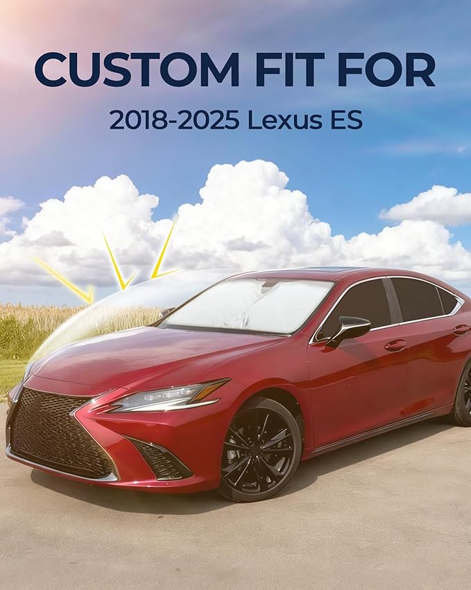 for Lexus ES 2018-2025 Car Window Shades, 6pcs Privacy Sun Shade Set for Front Windshield Side and Rear Windows, Full Window Covers Keeps Vehicle Cool for Camping Napping