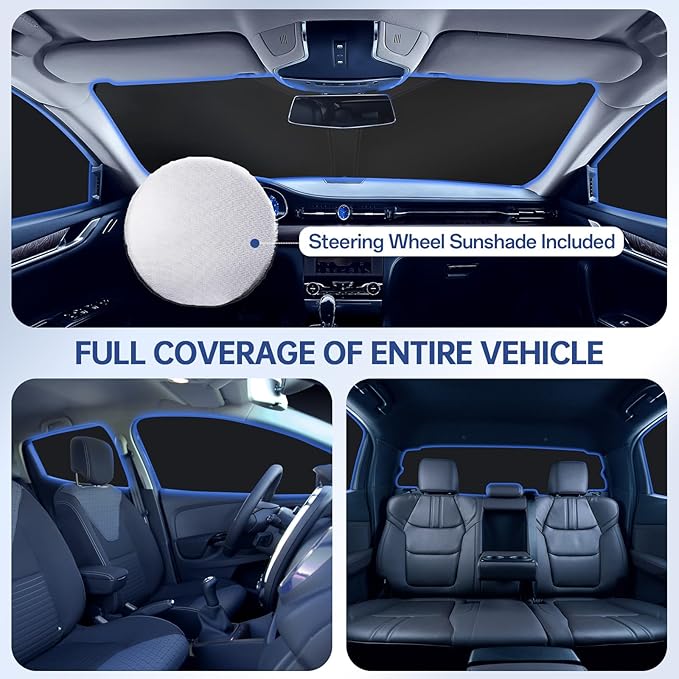 Car Window Shades for Hyundai Santa Fe 2019-2023, Full Car Window Covers for Privacy, Sunshades for Santa Fe Front Rear Windshield Side Windows to Block UV and Protect Privacy(8pcs)