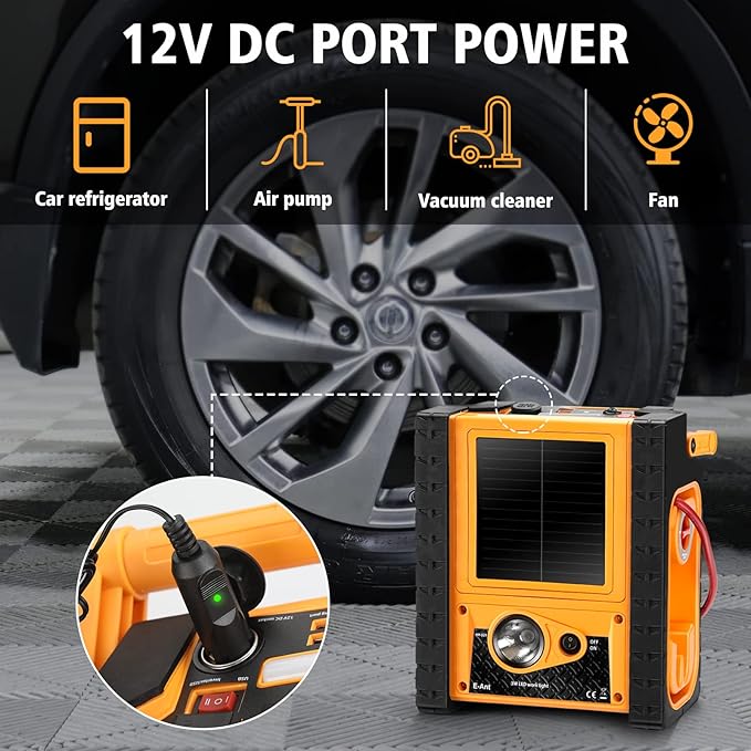 2000A Peak Jump Starter with Air Compressor, Portable Power Station with 400W Inverter, 12V Car Battery Booster for 8.5L Gas/Diesel Engines