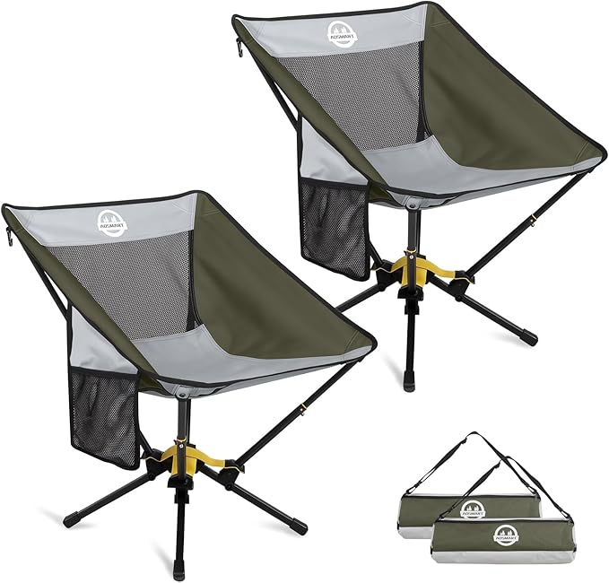 ADSMART Portable Camping Chair Lightweight Folding Chair for Camping - Outdoor Chair Supports 300 Lbs - Camp Chair Outdoor Adventures