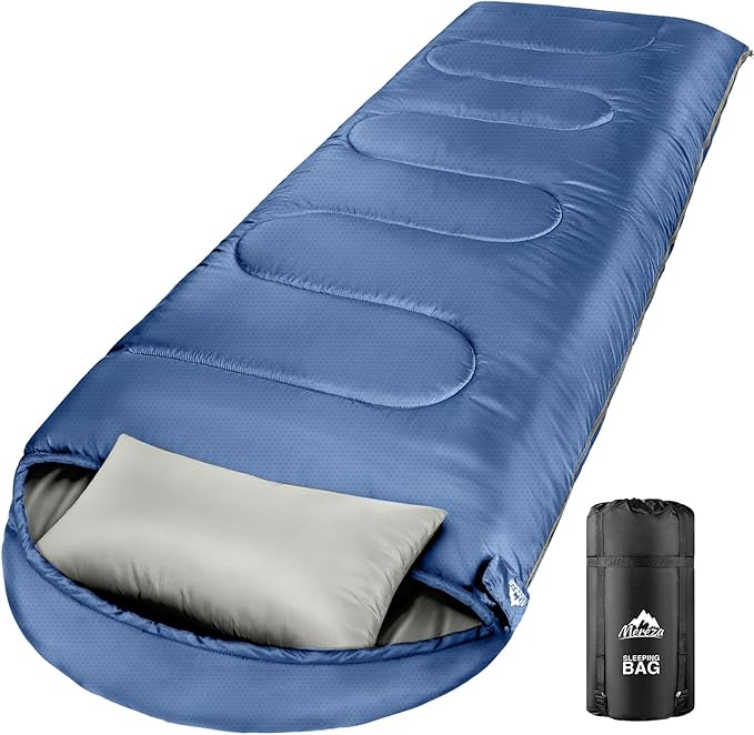 MEREZA 0 Degree Winter Sleeping Bag for Adults Kids with Pillow, Cold Weather Sleeping Bag for 4 Season Camping Hiking Backpacking Sleeping Bags for Big and Tall
