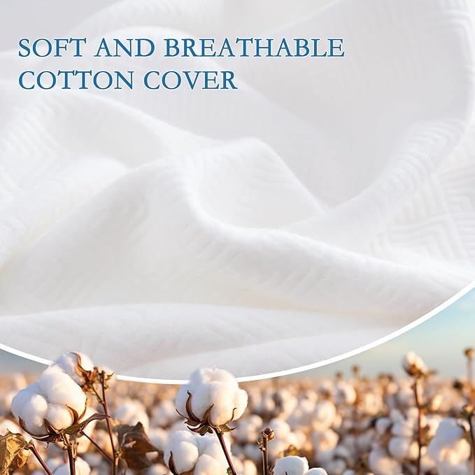 YOUR MOON Small Memory Foam Travel Size Pillow for Sleeping, Pure Cotton Cover, Compressible Camping Pillow for Sleeping, Portable Backpacking Support Pillows for Hiking, Car(White)