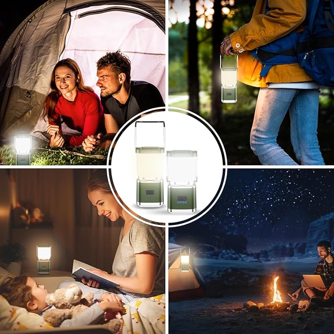 LED Camping Lantern, High Lumens Camping Light Rechargeable with 4 Light Modes, Waterproof, Camping Essentials, Mini Lantern Flashlight for Camping, Hurricane, Emergency, Hiking, Power Outages, 10pc