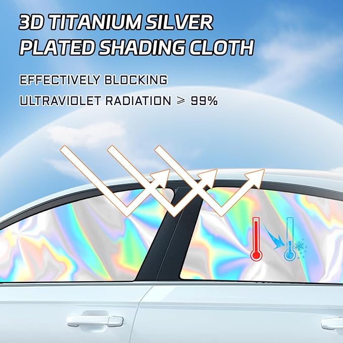 4 PCS Car Side Window Sun Shades, Foldable Sun Shade for Car Window Baby, Strong-Light Blocking & UV Protection Privacy Covers, Summer Essentials Accessory for Camping, Sleeping (Color)