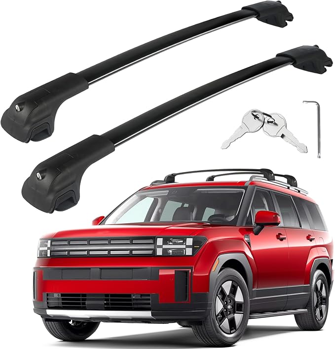 300LBS Roof Rack Cross Bars Compatible with Hyundai Santa Fe 2024 2025 2026(NOT for SE), Heavy-Duty Aluminum Crossbars Roof Rails Rooftop Cargo Basket Carrier Bag Luggage Canoe Kayak Bike