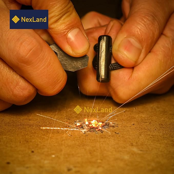 NexLand FNP-FS1 Fire Starter Necklace Ceramic Striker Ferro Rod Toggle Paracord