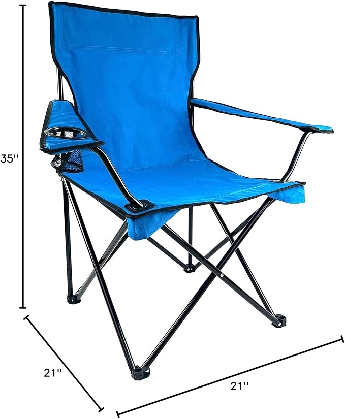 Folding Portable Outdoor Camping Chair[Large] (Blue)