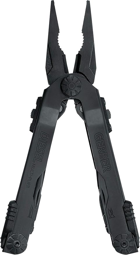 Gerber Gear Diesel Multitool Needle Nose Pliers Set, 12-in-1 EDC Multi-Tool Knife, Survival Gear and Equipment, Black