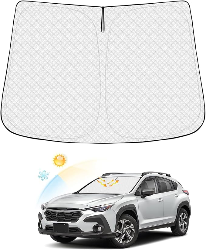 Canvcle Windshield Sun Shade for Subaru Crosstrek 2024 2025 2026 Accessories Thicken 6-Layer Front Window Sunshade Cover Sun Visor Protector Foldable Block UV Rays Keep Vehicle Cool