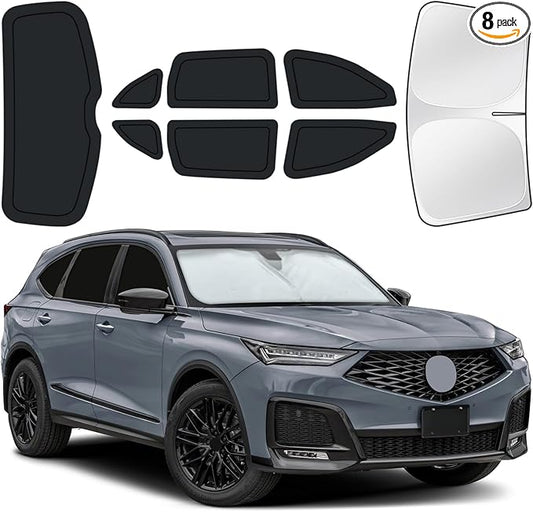 for Acura MDX 2021-2026 Car Window Shades, 8pcs Privacy Sun Shade Set for Front Windshield Side and Rear Windows, Full Window Covers Keeps Vehicle Cool for Camping Napping
