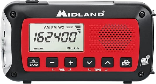 Midland® - ER10VP Weather Radio with Flashlight & Emergency Alert - AM/FM Radio - Compact and Easy to Carry - SOS Strobe Signal and Headphone Jack