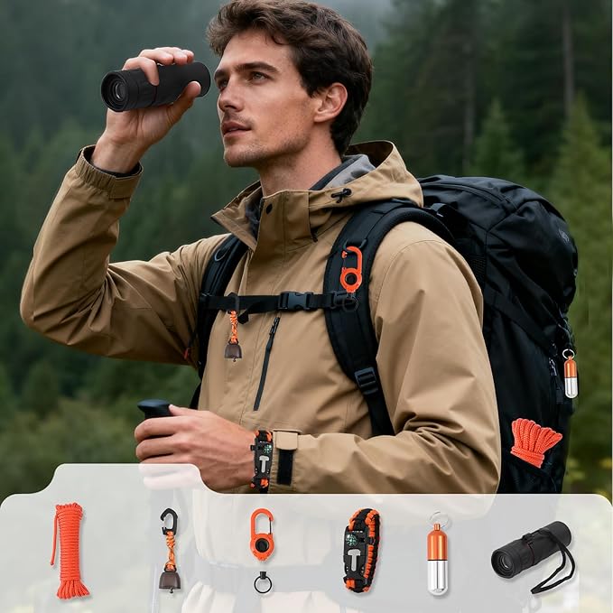 Survival Kit Advent Calendar 2025 for Men - 24 Days Christmas Countdown Calendar Emergency Survival Gears - Adventure Gift Box for Adult Teen - Xmas Holiday Surprise Gifts for Outdoor Enthusiasts