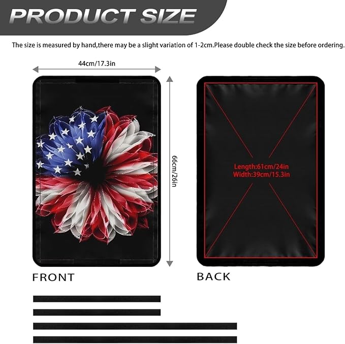 American Flag Flower RV Door Window Shade Cover, RV Door Window UV Protective Cover, Foldable Travel Trailer Motorhome Rv Screen Door Protector, RV Accessories for Inside