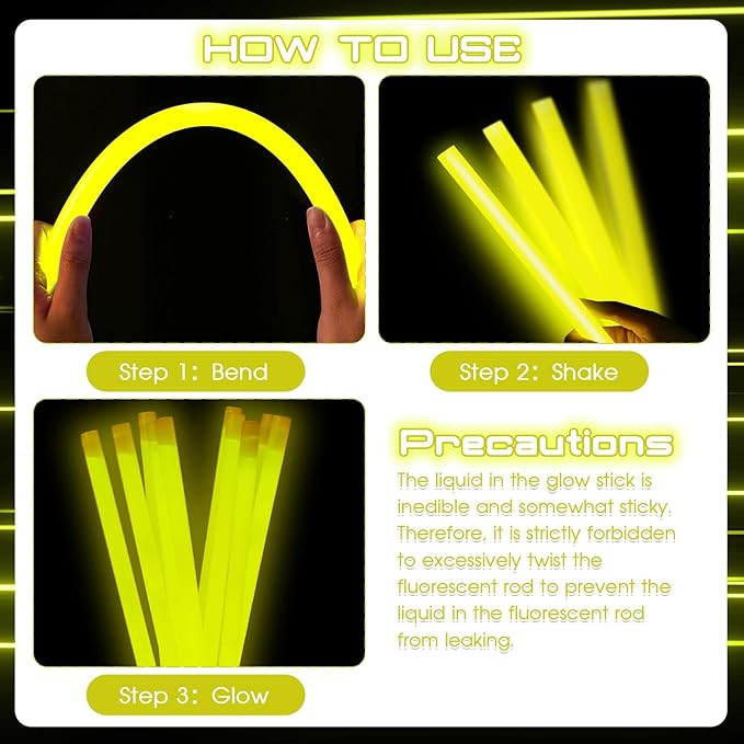 Lewtemi 10 Pcs Large Glow Sticks Big Giant Jumbo Halloween Christmas Emergency Light Stick for Camping Accessories, Survival Kit